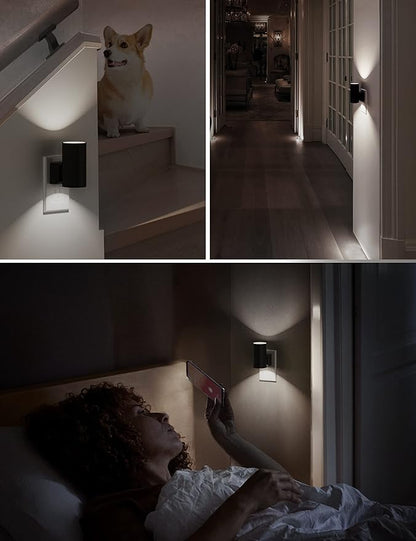 L LOHAS LED Bright Night Light, Night Lights Plug into Wall, 5000K Daylight White, Dimmable Nightlight Plug in with Light Sensor, Decorative LED Nightlights for Hallway Bathroom Kitchen, 2 Pack