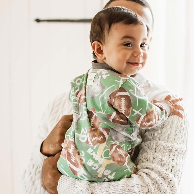 Burt's Bees Baby Boys Sleep and Play PJs, 100% Organic Cotton One-Piece Zip Front Romper Jumpsuit Pajamas