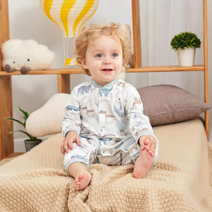100% Organic Cotton Soft 3-24 Months Unisex Footless Newborn Baby Sleepers Pajamas Romper Boys Girls Long Sleeve