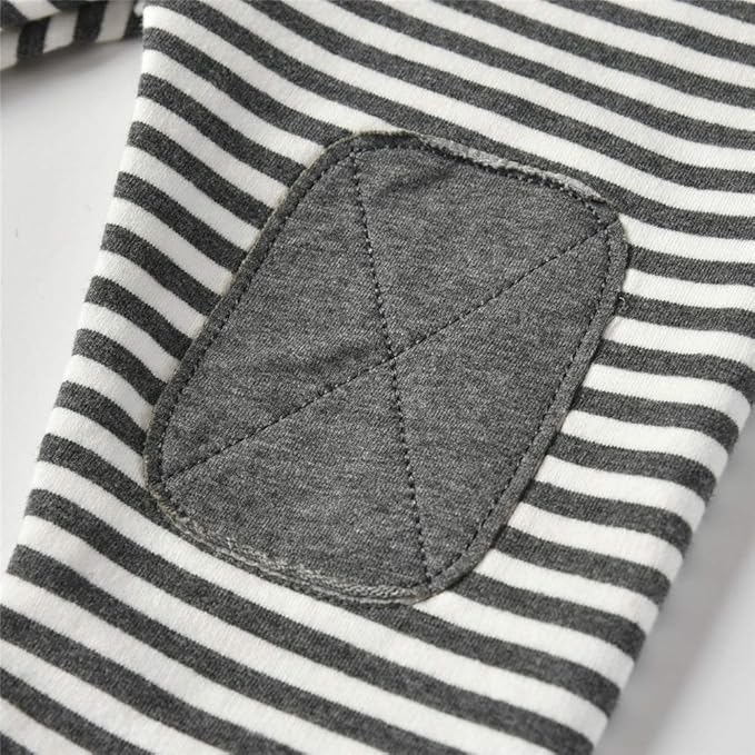 Toddler Infant Baby Boy Clothes Striped Long Sleeve Hoodie Tops Sweatsuit Pants Outfit Set