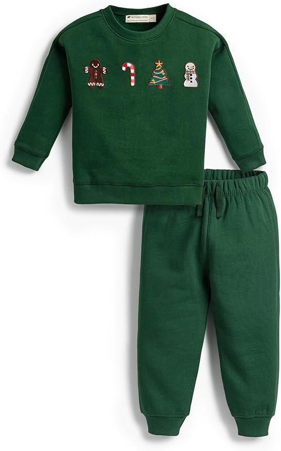 monica + andy Sporty Sweatsuit, 100% Organic Cotton Clothes for Boys & Girls, Outfit Sizes For Kids, Toddler & Infant