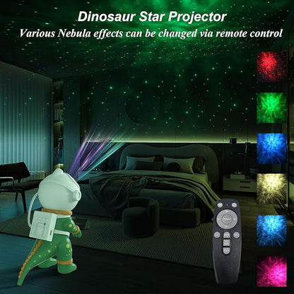 PANAMALAR Dinosaur Star Galaxy Projector, Astronaut Galaxy Light Projector 360 Rotation with Remote Control/Nebula Effect/Timer, Starry Sky Night Light Projector for Kids Bedroom Christmas Party