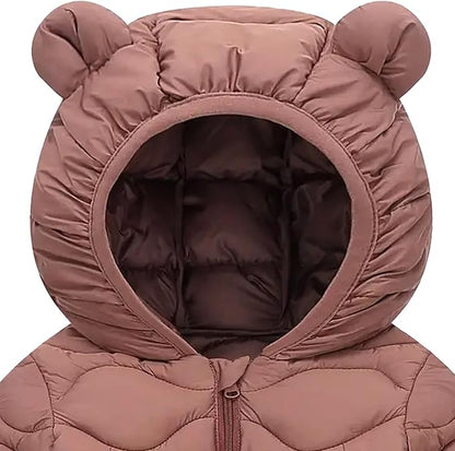 Toddler Winter Coats Puffer Padded Jacket Baby Boys Girls Bear Hoods Down Jacket Light Weight Infant Outerwear