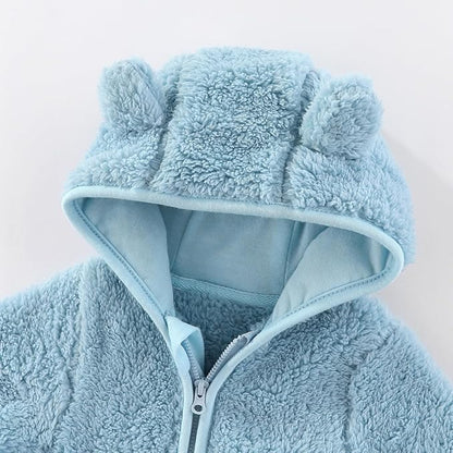 Gajaous Infant Baby Boys Girls Cartoon Fleece Jacket Hooded Coat with Ears Warm Zipper Up Outwear