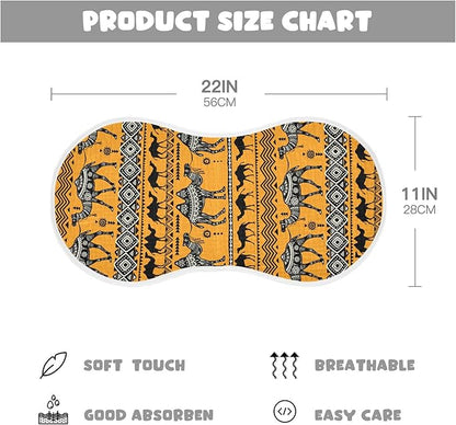 vvfelixl Burp Cloths Camel in Tribal Floral Pattern for Baby Boy Girls Baby Washcloths Burp Rags 1 Pack