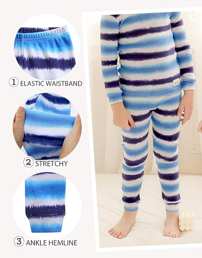 VAENAIT BABY 12M-12Y Toddler Kids Boys Girls 100% Cotton Marbling Tiedye Sung Fit Sleepwear Pajamas 2pcs Pjs Set