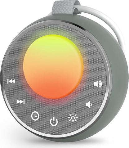 Peakeep White Noise Portable Sound Machine Sleeping Light for Adults Baby, Loud Clear Speaker, 25 Hours Continuous Audio 27 Noise Fan Nature No-looping Sounds, 30 Volume, Battery Operated