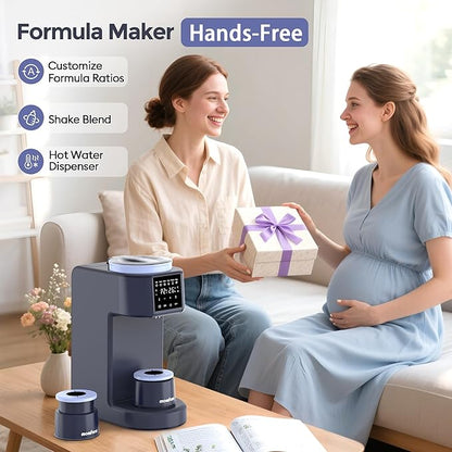 Formula Dispenser Machine, 2-Minute Quick Mix Baby Formula Maker, One-Touch Automatic Milk Maker, 3 Formula Temps + 4 Hot Water Choice, 2L Tank & Sealed Powder Container for Clump-Free Formula