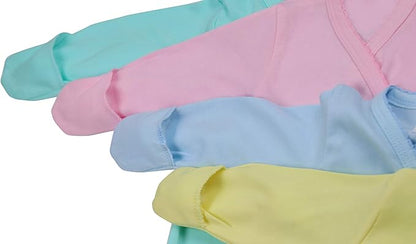 ToBeInStyle Babies' 4 Pack Relaxed Fit Short or Long Sleeve Button Up Kimono Tee Swaddle Shirt