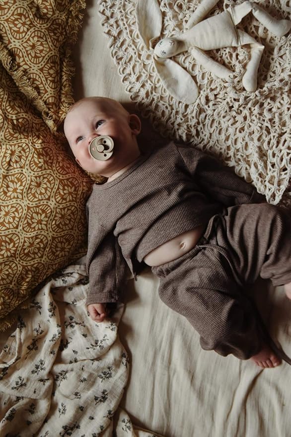 Bibs Colour Pacifier 2-Pack | BPA Free Soother, Round Nipple. Natural Rubber Latex,