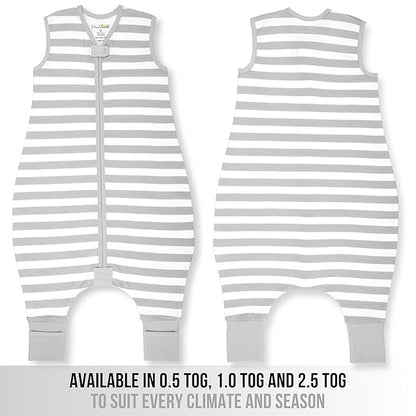 Mama Cheetah Toddler Sleep Sack with Feet 3T - 4T, 2.5 TOG Organic Cotton Baby Sleeping Bag with Legs, Baby Wearable Blankets for Walkers w/ 2-Way Zipper, Baby Sleep Sack for Girls & Boys, Large