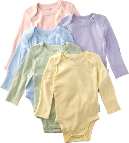 Blake 5-Pack Long Sleeve Bodysuits 100% Organic Cotton Baby Boys & Girls