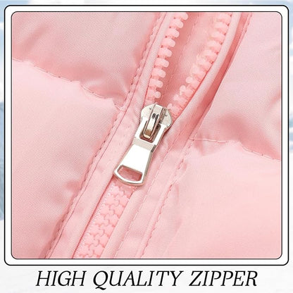 Kids Girls Winter Fleece Lined Puffer Jackets Fur Collar Hooded Parka Snow Coats