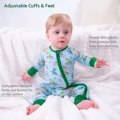 LollyBanks Baby Pajamas, 2-Way Zipper Infant Romper, 95% Viscose Made from Bamboo and 5% Spandex, Baby Sleepers