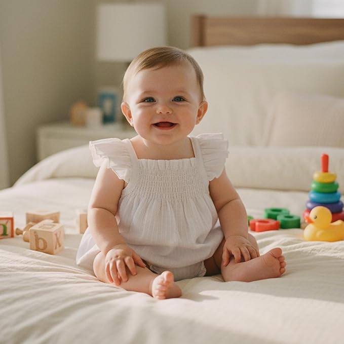 Mubineo Baby Girl Summer Clothes Cute Ruffle Tops Dress Shorts Outfits Set Infant Toddler Shrit Bloomers Princess Outfit