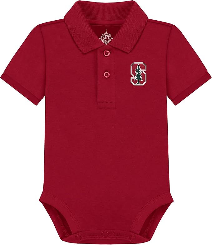 Creative Knitwear College Baby Polo Bodysuit Solid - Team Logo, Multiple Colors, for Boys & Girls (0-12 Months)