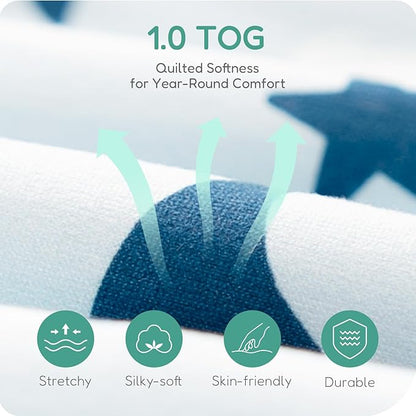 Baby Sleep Sack, 1.0 TOG Cozy Wearable Blanket, Soft Sleeping Bag with Zipper, Toddler Sleep Sack 0-3-6-12-24-3T