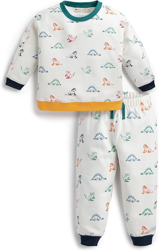 monica + andy Sporty Sweatsuit, 100% Organic Cotton Clothes for Boys & Girls, Outfit Sizes For Kids, Toddler & Infant