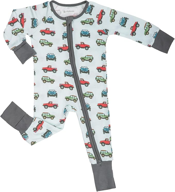 LollyBanks Baby Pajamas, 2-Way Zipper Infant Romper, 95% Viscose Made from Bamboo and 5% Spandex, Baby Sleepers