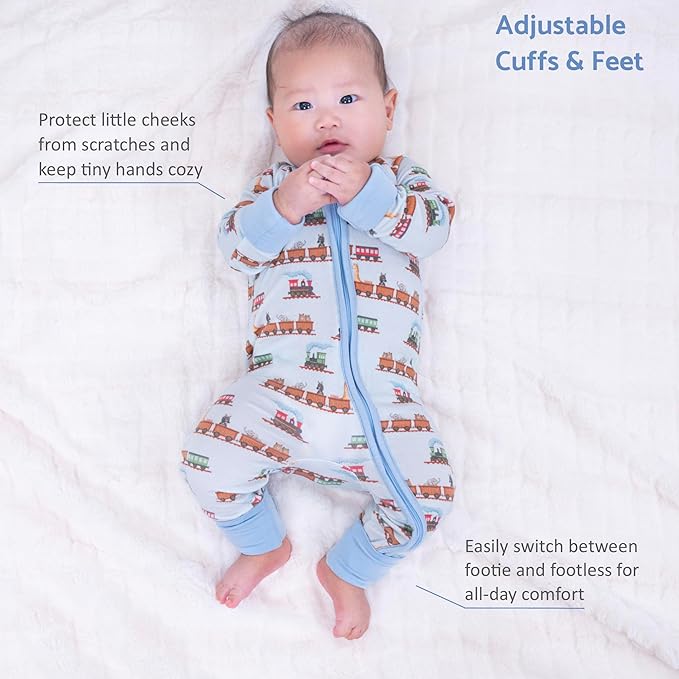 LollyBanks Baby Pajamas, 2-Way Zipper Infant Romper, 95% Viscose Made from Bamboo and 5% Spandex, Baby Sleepers