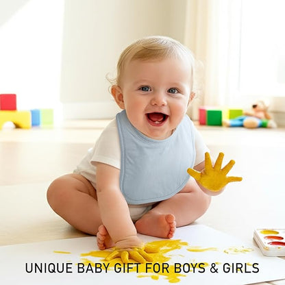 10 Pack Cotton Snap Bibs for Baby Boy Girl, Super Soft Drool Bibs for Teething and Feeding