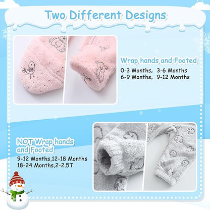 Fairy Baby Newborn Baby Bear Onesie Thin Fleece Footie Romper Snowsuit Hooded Jumpsuit Bodysuit Winter Outwear Boy Girl 0-12M