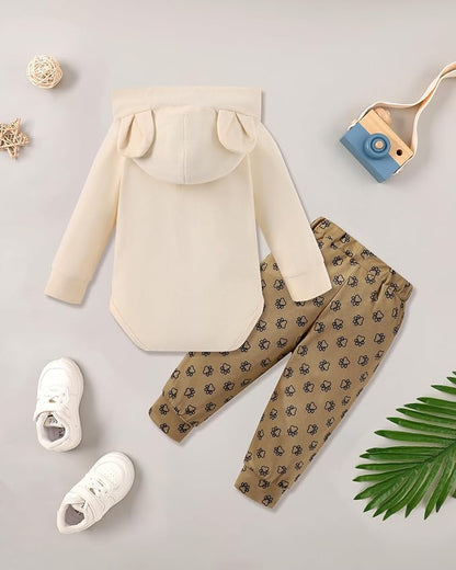 Baby Clothes Boy Newborn Outfits Animal Print Long Sleeve Romper and Pants 2PCS Fall Winter Infant Clothing Set