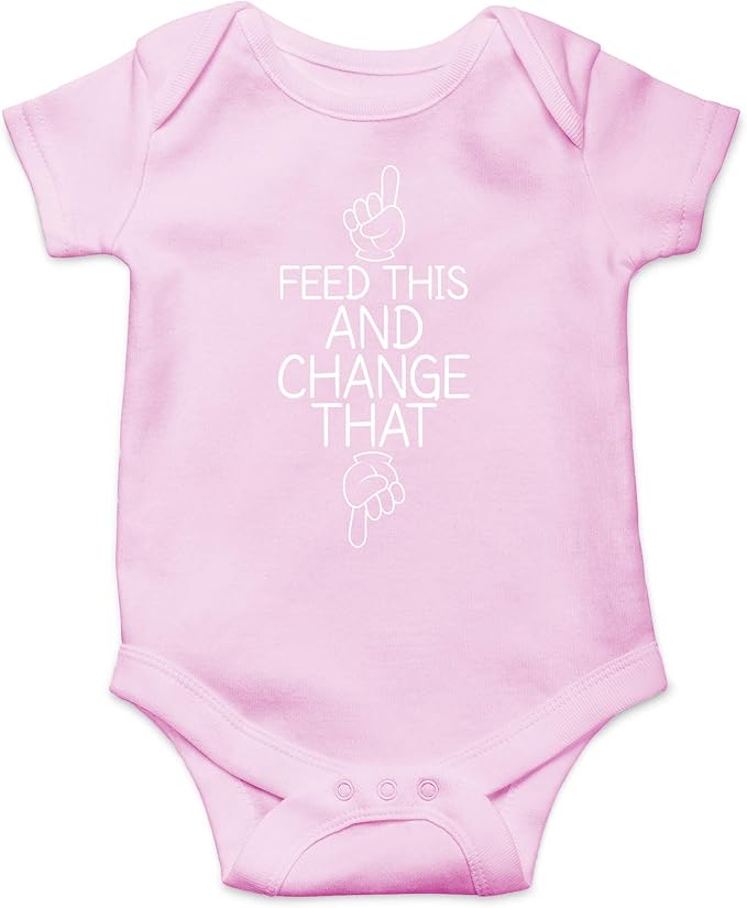 CBTwear Feed This and Change This - Baby Clothes - Funny Newborn Bodysuit Outfits for Boys and Girls