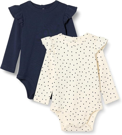 Amazon Essentials baby-girls Long-Sleeved Ruffle Bodysuits