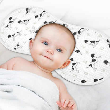 2 Pack Muslin Burp Cloths Stabyhoun Dogs White Cotton Baby Burp Cloths Soft Burping Cloth Absorbent Spit Up Rags for Newborn Baby Boys Girls 22x11 Inch