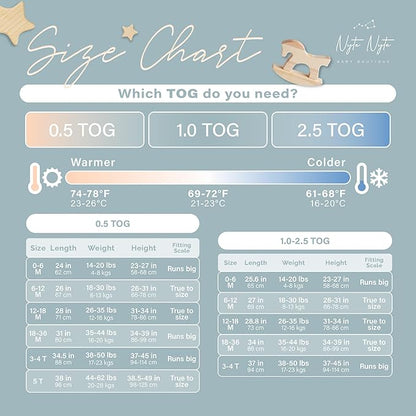 Nyte Nyte Baby - Sleeveless Soft Baby & Toddler Sleeping Sack, Breathable with Adjustable Feet Cuffs & Anti-Slip Grip