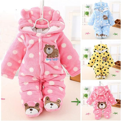 Gaorui Newborn Baby Jumpsuit Outfit Hoody Coat Winter Infant Rompers Toddler Clothing Bodysuit