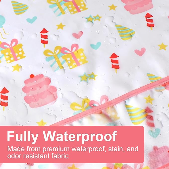 Accmor 4 Pack Long Sleeve Bibs, Baby Smock Waterproof Sleeved Bib Smock for Baby Toddler 6-36 Months