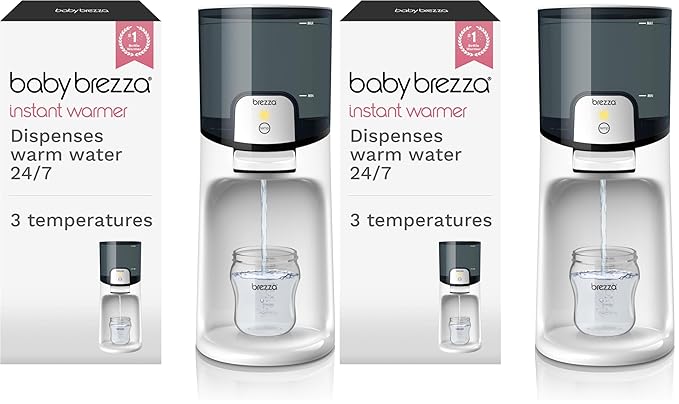 Baby Brezza Instant Baby Bottle Maker with 3 Temperature Settings for Formula Warming,50oz Tank Capacity,24/7 Warm Water Dispenser,Electric Kettle Alternative,(Pack of 2)