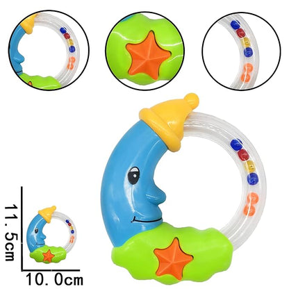 9pcs Baby First Rattle Teether Toy Gift Set with Storage Box for Infant Newborn Baby Boy 0 3 6 9 12 18Month Blue