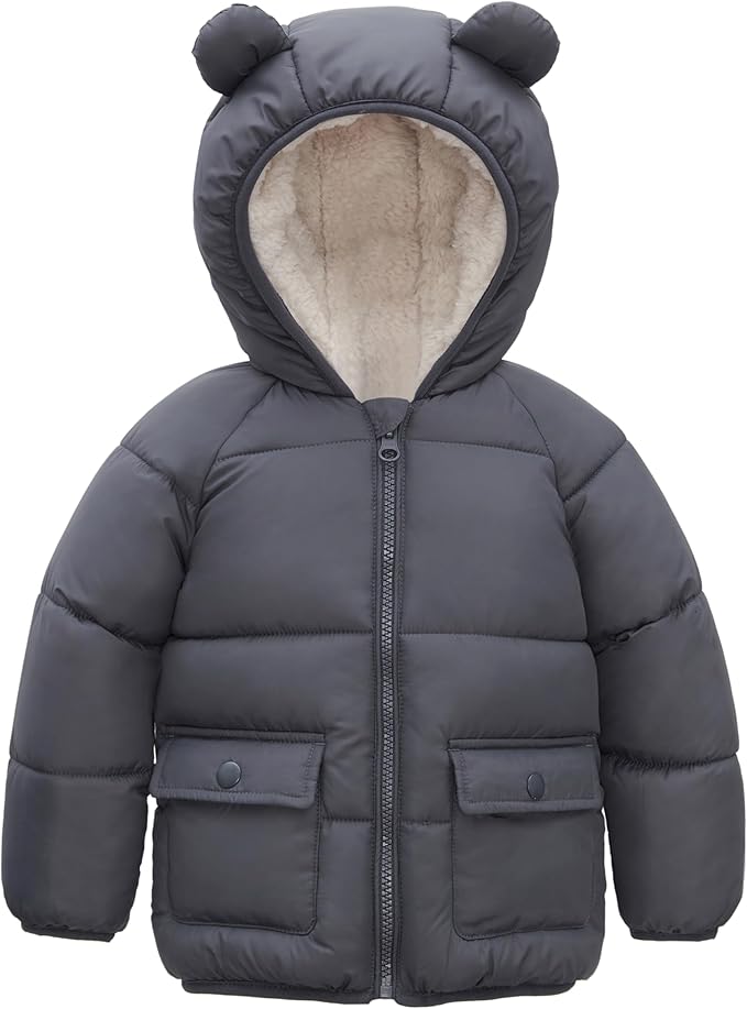 Rokka&Rolla Baby Boys' Water-Resistant Sherpa Fleece Lined Puffer Jacket Winter Coat for Newborn Infants Toddler