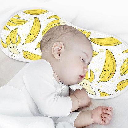 vvfelixl Muslin Burp Cloths Cute Bananas Baby Washcloths for Baby Girl Boys 2 Pack White