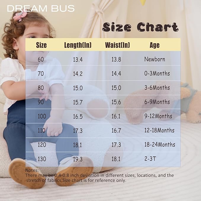 DREAM BUS 5 Pack Toddler Girl Pants Baby Girl Solid Ribbed Pants Toddler Girls Bottoms Leggings Newborn Cotton Jogger