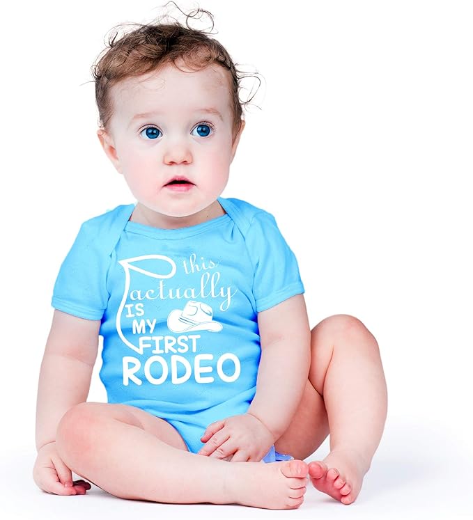 AW Fashions This Is Actually My First Rodeo Baby Bodysuit Adorable Newborn Girl Boy Clothes Newborn Romper