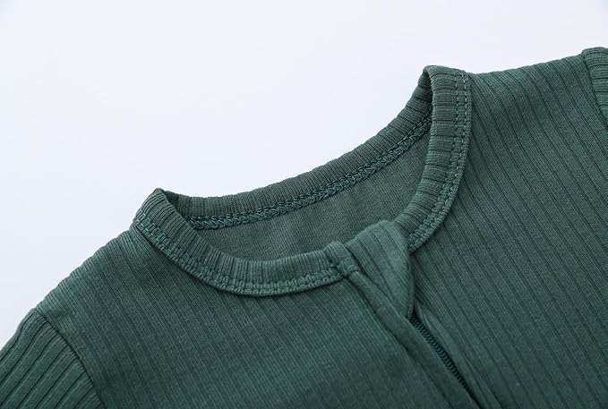 ACESTAR Baby Footies Pajamas, 2-Way Zipper Baby Sleepers with Mitten Cuffs - Long Sleeve Baby Zip Up Onesie for 0-12 Months