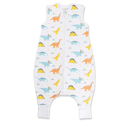 Mama Cheetah Toddler Sleep Sack with Feet 3T-4T, 1.0 TOG Organic Cotton Baby Wearable Blankets with Legs, Baby Sleeping Bag for Walkers, Early Walker Large