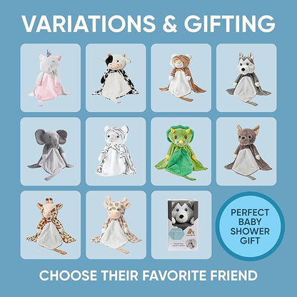 Love By Emi Baby Sleep Soother Grey Elephant Plush with Heartbeat & Lullaby Sounds, 4-in-1 Sound Machine, Security Blanket & Pacifier Holder, Baby Registry Essential for Newborns & Infants