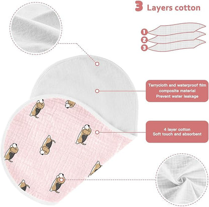 vvfelixl Burp Cloths Lazy Beagle Puppy for Baby Boy Girls Baby Washcloths Burp Rags 1 Pack Pink