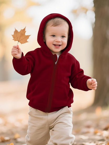 Cooraby 3 Packs Baby and Toddler Boys Long Sleeve Full-Zip Hoodies Infant Fleece Hooded Sweatshirts Jacket with Pouch Pockets