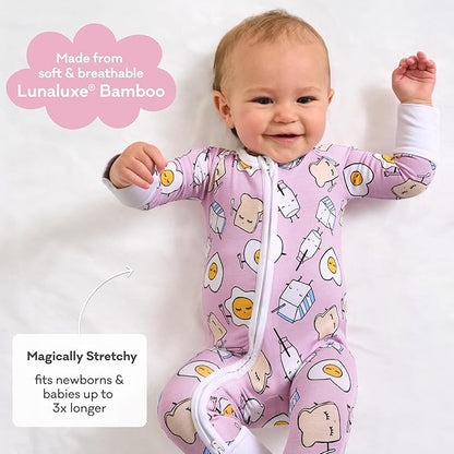 Little Sleepies Pajamas for Baby Boys & Girls, Viscose from Bamboo Baby Pajamas, Preemie & Newborn Sleepers, 2-Way Zipper PJs