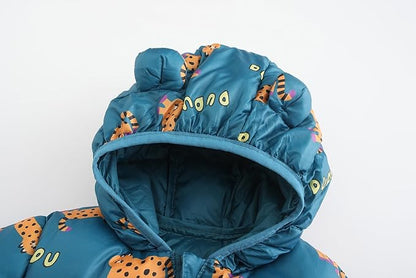 Winter Down Coats for Kids Baby Boys Girls Light Puffer Padded Jacket Bear Hoods Infant Outerwear