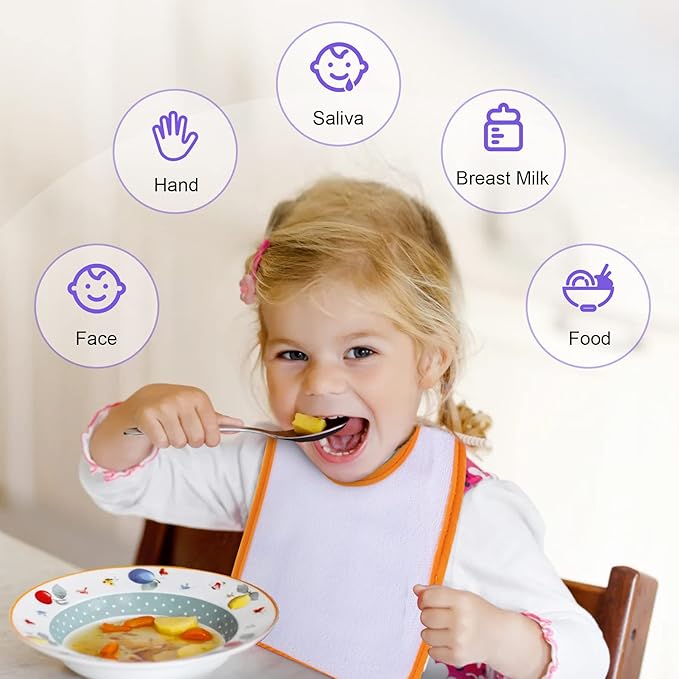 12 Pack Terry Drool Cotton Bibs, Unisex Baby Bibs with Fiber Filling Waterproof for Feeding, Teething, Drooling