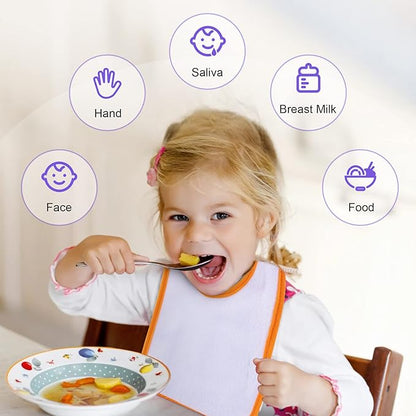 12 Pack Terry Drool Cotton Bibs, Unisex Baby Bibs with Fiber Filling Waterproof for Feeding, Teething, Drooling