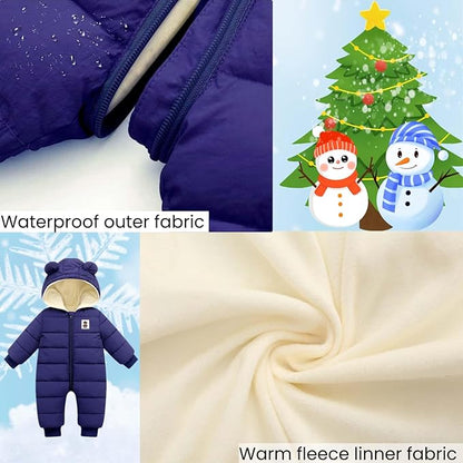 Ohrwurm Baby Snowsuit Winter Coat Fleece Lining Warm Hoodie Romper Puffer Jacket