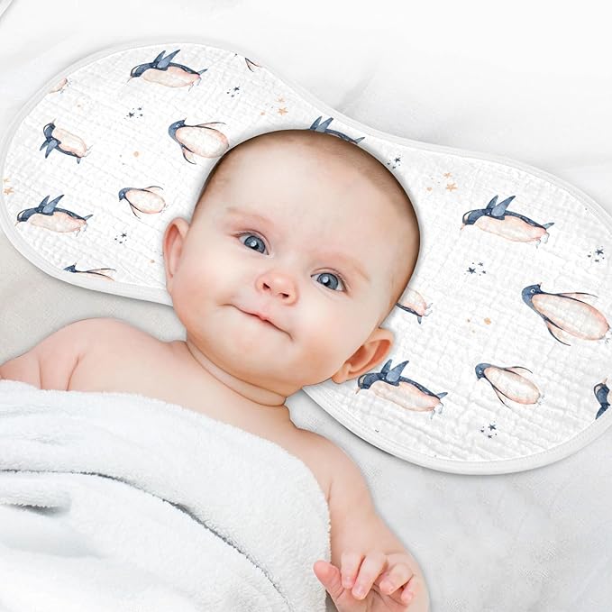 vvfelixl Watercolor Penguins Burp Cloths for Baby Boy Girls Baby Washcloths Burp Rags 1 Pack White
